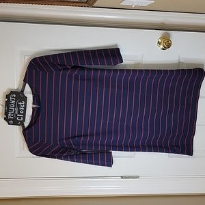 Hema Dress Medium Navy Red Stripe